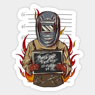 mr bad guy welder Sticker